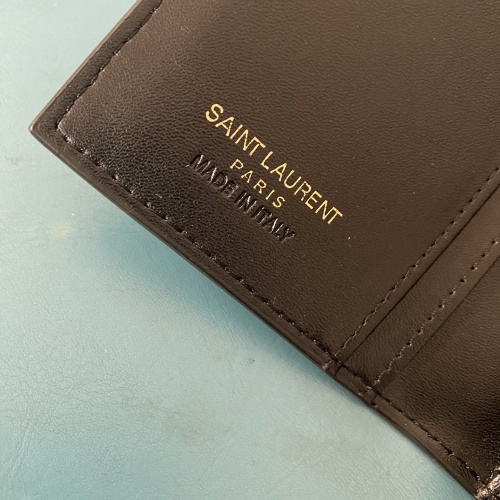 Cheap Yves Saint Laurent YSL Man Wallets In Silver #1211783 Replica Wholesale [$45.00 USD] [ITEM#1211783] on Replica Yves Saint Laurent YSL AAA Man Wallets