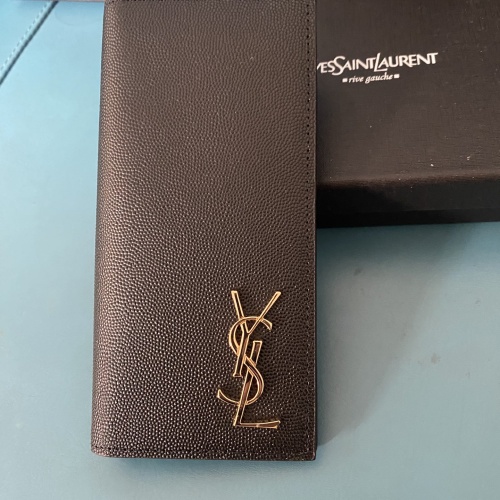 Cheap Yves Saint Laurent YSL Man Wallets In Gold #1211787 Replica Wholesale [$45.00 USD] [ITEM#1211787] on Replica Yves Saint Laurent YSL AAA Man Wallets