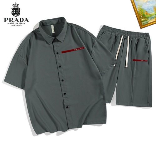 Cheap Prada Tracksuits Short Sleeved For Men #1212079 Replica Wholesale [$48.00 USD] [ITEM#1212079] on Replica Prada Tracksuits