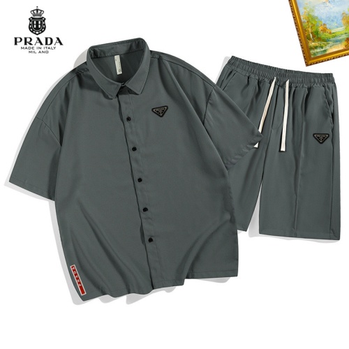 Cheap Prada Tracksuits Short Sleeved For Men #1212090 Replica Wholesale [$48.00 USD] [ITEM#1212090] on Replica Prada Tracksuits