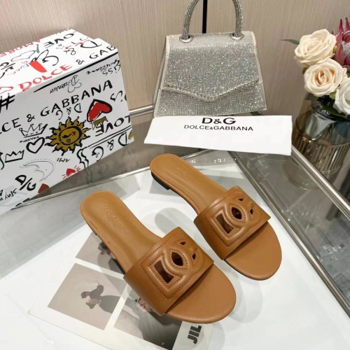 Cheap Dolce &amp; Gabbana D&amp;G Slippers For Women #1213199 Replica Wholesale [$80.00 USD] [ITEM#1213199] on Replica Dolce &amp; Gabbana D&amp;G Slippers