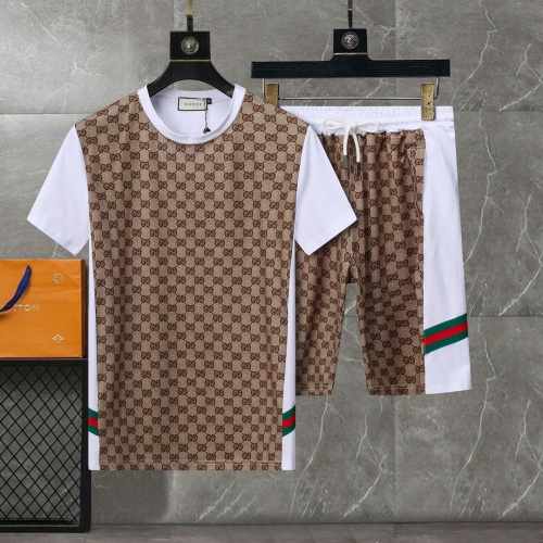 Cheap Gucci Tracksuits Short Sleeved For Men #1217848 Replica Wholesale [$56.00 USD] [ITEM#1217848] on Replica Gucci Tracksuits