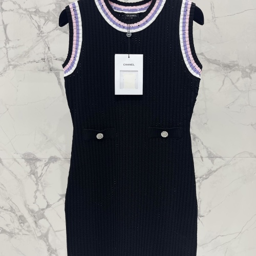 Cheap Chanel Dresses Sleeveless For Women #1219073 Replica Wholesale [$122.00 USD] [ITEM#1219073] on Replica Chanel Dresses