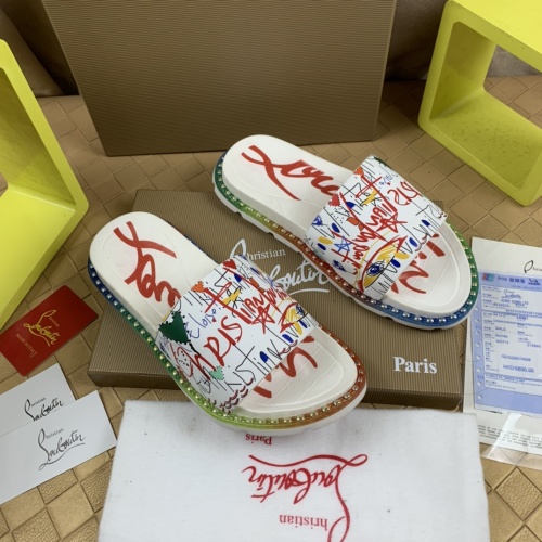 Cheap Christian Louboutin CL Slippers For Men #1220165 Replica Wholesale [$72.00 USD] [ITEM#1220165] on Replica Christian Louboutin CL Slippers