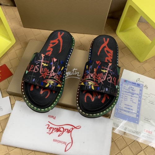 Cheap Christian Louboutin CL Slippers For Men #1220166 Replica Wholesale [$72.00 USD] [ITEM#1220166] on Replica Christian Louboutin CL Slippers