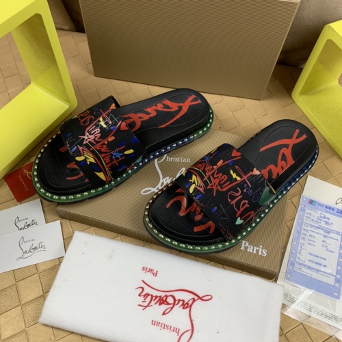 Cheap Christian Louboutin CL Slippers For Men #1220166 Replica Wholesale [$72.00 USD] [ITEM#1220166] on Replica Christian Louboutin CL Slippers