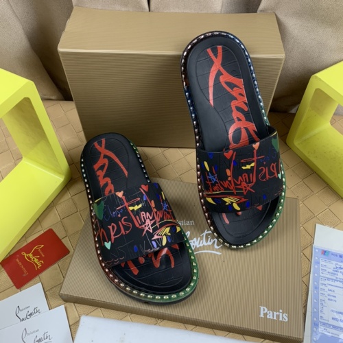 Cheap Christian Louboutin CL Slippers For Men #1220166 Replica Wholesale [$72.00 USD] [ITEM#1220166] on Replica Christian Louboutin CL Slippers