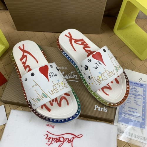 Cheap Christian Louboutin CL Slippers For Men #1220167 Replica Wholesale [$72.00 USD] [ITEM#1220167] on Replica Christian Louboutin CL Slippers