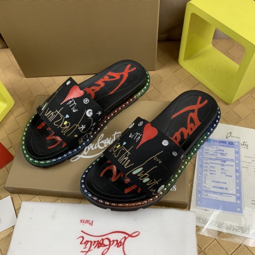 Cheap Christian Louboutin CL Slippers For Men #1220168 Replica Wholesale [$72.00 USD] [ITEM#1220168] on Replica Christian Louboutin CL Slippers