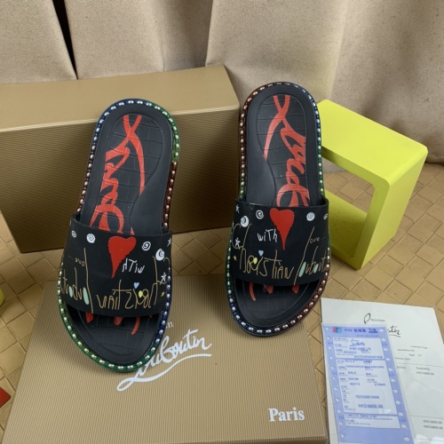 Cheap Christian Louboutin CL Slippers For Men #1220168 Replica Wholesale [$72.00 USD] [ITEM#1220168] on Replica Christian Louboutin CL Slippers