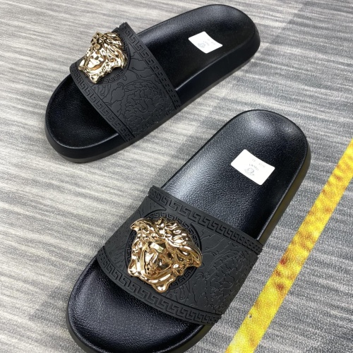 Cheap Versace Slippers For Men #1220286 Replica Wholesale [$45.00 USD] [ITEM#1220286] on Replica Versace Slippers