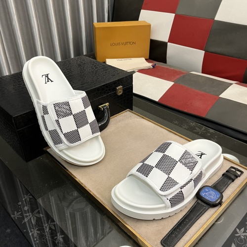 Cheap Louis Vuitton Slippers For Men #1220498 Replica Wholesale [$56.00 USD] [ITEM#1220498] on Replica Louis Vuitton Slippers