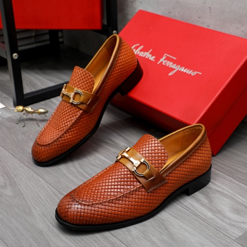 Cheap Salvatore Ferragamo Leather Shoes For Men #1221003 Replica Wholesale [$82.00 USD] [ITEM#1221003] on Replica Salvatore Ferragamo Leather Shoes