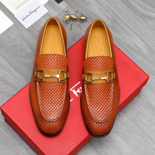 Cheap Salvatore Ferragamo Leather Shoes For Men #1221003 Replica Wholesale [$82.00 USD] [ITEM#1221003] on Replica Salvatore Ferragamo Leather Shoes