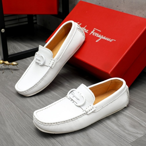 Cheap Salvatore Ferragamo Leather Shoes For Men #1221159 Replica Wholesale [$82.00 USD] [ITEM#1221159] on Replica Salvatore Ferragamo Leather Shoes