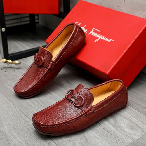 Cheap Salvatore Ferragamo Leather Shoes For Men #1221160 Replica Wholesale [$82.00 USD] [ITEM#1221160] on Replica Salvatore Ferragamo Leather Shoes