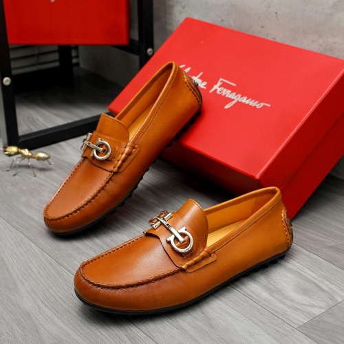 Cheap Salvatore Ferragamo Leather Shoes For Men #1221228 Replica Wholesale [$76.00 USD] [ITEM#1221228] on Replica Salvatore Ferragamo Leather Shoes