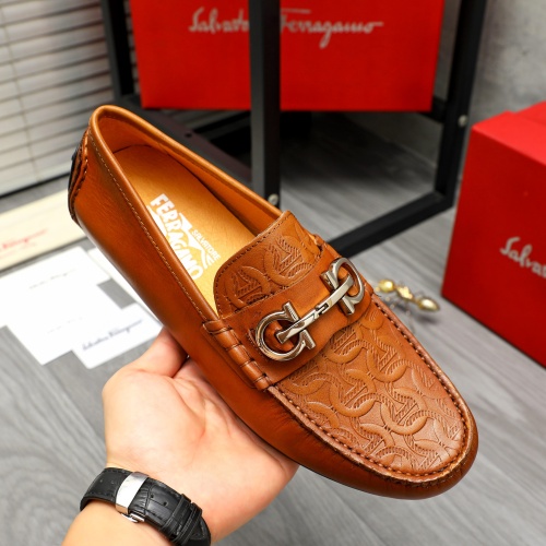 Cheap Salvatore Ferragamo Leather Shoes For Men #1221231 Replica Wholesale [$76.00 USD] [ITEM#1221231] on Replica Salvatore Ferragamo Leather Shoes