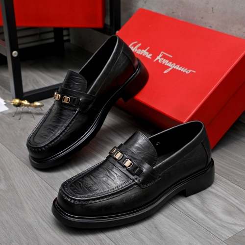 Cheap Salvatore Ferragamo Leather Shoes For Men #1221252 Replica Wholesale [$92.00 USD] [ITEM#1221252] on Replica Salvatore Ferragamo Leather Shoes