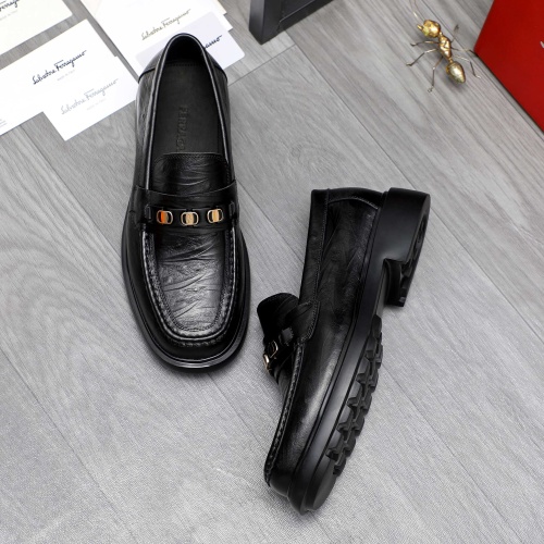 Cheap Salvatore Ferragamo Leather Shoes For Men #1221252 Replica Wholesale [$92.00 USD] [ITEM#1221252] on Replica Salvatore Ferragamo Leather Shoes