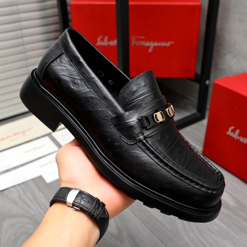 Cheap Salvatore Ferragamo Leather Shoes For Men #1221252 Replica Wholesale [$92.00 USD] [ITEM#1221252] on Replica Salvatore Ferragamo Leather Shoes