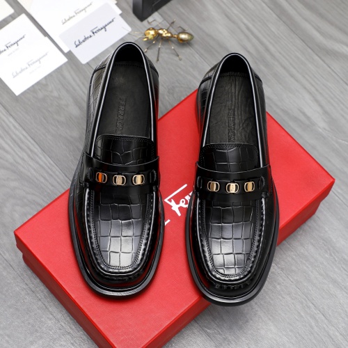 Cheap Salvatore Ferragamo Leather Shoes For Men #1221263 Replica Wholesale [$92.00 USD] [ITEM#1221263] on Replica Salvatore Ferragamo Leather Shoes