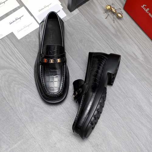 Cheap Salvatore Ferragamo Leather Shoes For Men #1221263 Replica Wholesale [$92.00 USD] [ITEM#1221263] on Replica Salvatore Ferragamo Leather Shoes