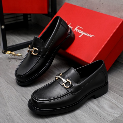 Cheap Salvatore Ferragamo Leather Shoes For Men #1221270 Replica Wholesale [$92.00 USD] [ITEM#1221270] on Replica Salvatore Ferragamo Leather Shoes