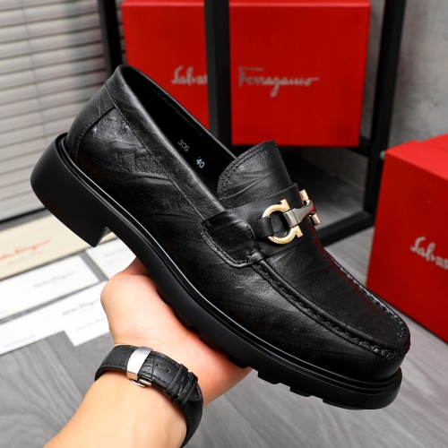 Cheap Salvatore Ferragamo Leather Shoes For Men #1221271 Replica Wholesale [$92.00 USD] [ITEM#1221271] on Replica Salvatore Ferragamo Leather Shoes