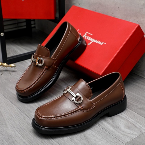 Cheap Salvatore Ferragamo Leather Shoes For Men #1221272 Replica Wholesale [$92.00 USD] [ITEM#1221272] on Replica Salvatore Ferragamo Leather Shoes