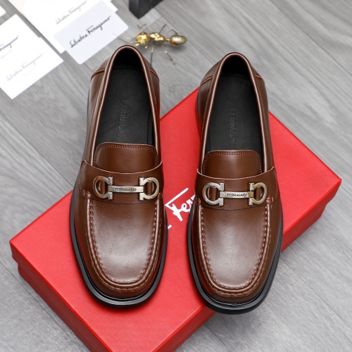 Cheap Salvatore Ferragamo Leather Shoes For Men #1221272 Replica Wholesale [$92.00 USD] [ITEM#1221272] on Replica Salvatore Ferragamo Leather Shoes