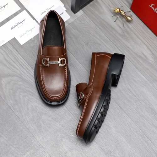 Cheap Salvatore Ferragamo Leather Shoes For Men #1221272 Replica Wholesale [$92.00 USD] [ITEM#1221272] on Replica Salvatore Ferragamo Leather Shoes