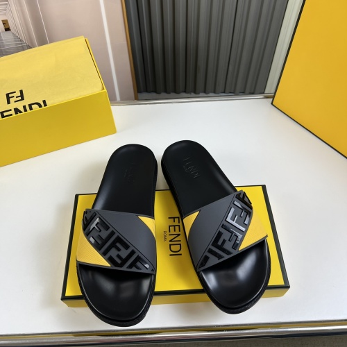 Cheap Fendi Slippers For Men #1221370 Replica Wholesale [$45.00 USD] [ITEM#1221370] on Replica Fendi Slippers