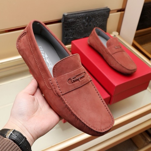 Cheap Salvatore Ferragamo Leather Shoes For Men #1221525 Replica Wholesale [$118.00 USD] [ITEM#1221525] on Replica Salvatore Ferragamo Leather Shoes