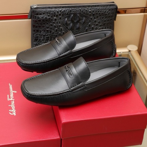 Cheap Salvatore Ferragamo Leather Shoes For Men #1221529 Replica Wholesale [$118.00 USD] [ITEM#1221529] on Replica Salvatore Ferragamo Leather Shoes