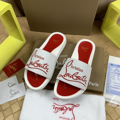 Cheap Christian Louboutin CL Slippers For Men #1221757 Replica Wholesale [$68.00 USD] [ITEM#1221757] on Replica Christian Louboutin CL Slippers