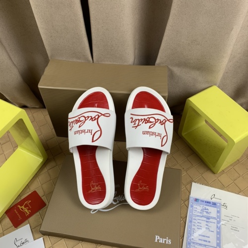 Cheap Christian Louboutin CL Slippers For Men #1221757 Replica Wholesale [$68.00 USD] [ITEM#1221757] on Replica Christian Louboutin CL Slippers