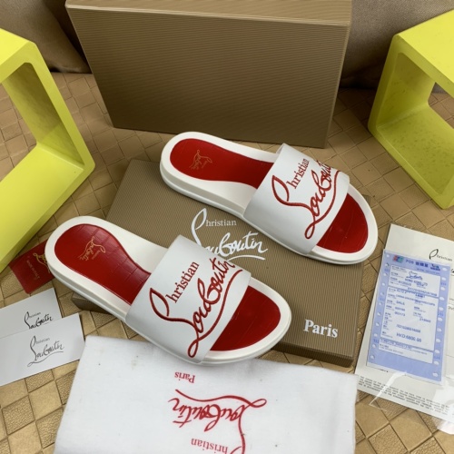 Cheap Christian Louboutin CL Slippers For Men #1221757 Replica Wholesale [$68.00 USD] [ITEM#1221757] on Replica Christian Louboutin CL Slippers