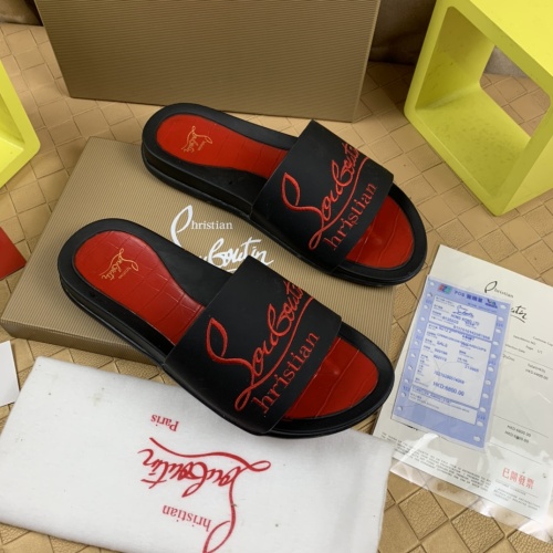 Cheap Christian Louboutin CL Slippers For Men #1221759 Replica Wholesale [$68.00 USD] [ITEM#1221759] on Replica Christian Louboutin CL Slippers