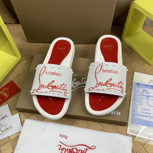 Cheap Christian Louboutin CL Slippers For Men #1221761 Replica Wholesale [$68.00 USD] [ITEM#1221761] on Replica Christian Louboutin CL Slippers