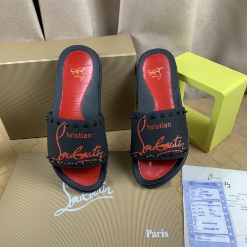 Cheap Christian Louboutin CL Slippers For Men #1221762 Replica Wholesale [$68.00 USD] [ITEM#1221762] on Replica Christian Louboutin CL Slippers