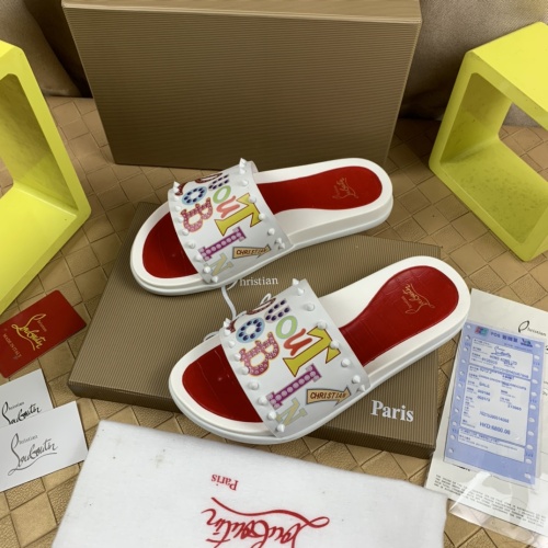 Cheap Christian Louboutin CL Slippers For Men #1221763 Replica Wholesale [$68.00 USD] [ITEM#1221763] on Replica Christian Louboutin CL Slippers