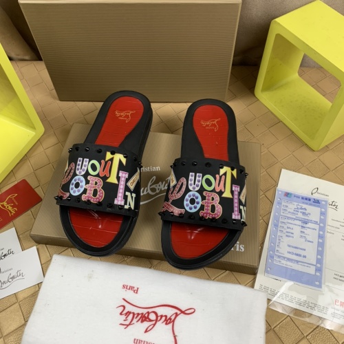 Cheap Christian Louboutin CL Slippers For Men #1221764 Replica Wholesale [$68.00 USD] [ITEM#1221764] on Replica Christian Louboutin CL Slippers