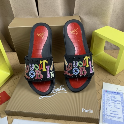 Cheap Christian Louboutin CL Slippers For Men #1221764 Replica Wholesale [$68.00 USD] [ITEM#1221764] on Replica Christian Louboutin CL Slippers