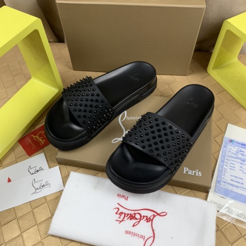 Cheap Christian Louboutin CL Slippers For Men #1221765 Replica Wholesale [$68.00 USD] [ITEM#1221765] on Replica Christian Louboutin CL Slippers