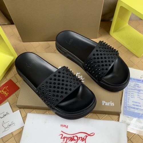 Cheap Christian Louboutin CL Slippers For Men #1221765 Replica Wholesale [$68.00 USD] [ITEM#1221765] on Replica Christian Louboutin CL Slippers