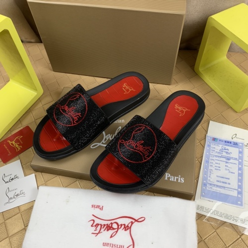 Cheap Christian Louboutin CL Slippers For Men #1221767 Replica Wholesale [$68.00 USD] [ITEM#1221767] on Replica Christian Louboutin CL Slippers