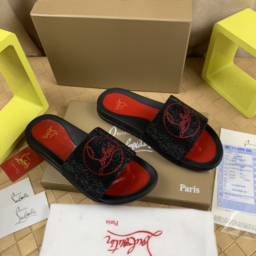 Cheap Christian Louboutin CL Slippers For Men #1221767 Replica Wholesale [$68.00 USD] [ITEM#1221767] on Replica Christian Louboutin CL Slippers