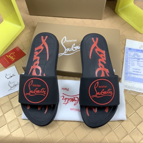 Cheap Christian Louboutin CL Slippers For Men #1221769 Replica Wholesale [$68.00 USD] [ITEM#1221769] on Replica Christian Louboutin CL Slippers