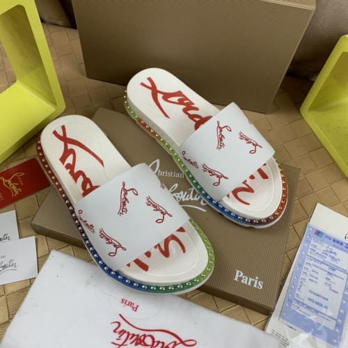 Cheap Christian Louboutin CL Slippers For Men #1221770 Replica Wholesale [$72.00 USD] [ITEM#1221770] on Replica Christian Louboutin CL Slippers